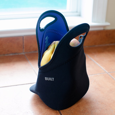 BUILT® NY Gourmet Getaway Lunch Tote - The ultimate in insulated lunch bags, this reusable lunch tote is made from neoprene and is machine washable. Measures 12.8"W x 11.8"H x 7.1"D and features a zippered closure and soft-grip handles.  Tested for lead safety and no PVC or vinyl used.